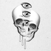 SURREAL SKULL. Illustration, Graphic Design, and Tattoo Design project by Alan Shepard - 04.03.2022