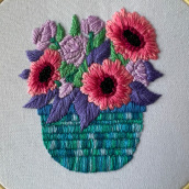 Canasta de flores. Embroider project by Coricrafts - 07.21.2022