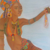 Retrato África en colores en técnica pastel . Un proyecto de Bellas Artes y Pintura de Sandra García Morales - 22.07.2022