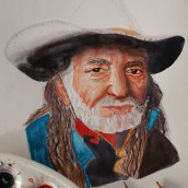 Retrato Willie Nelson en Acuarela . Un proyecto de Bellas Artes y Pintura de Sandra García Morales - 22.07.2022