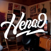 Henao logo animated: Proyecto final Lettering animado con Procreate. Animação, Pós-produção fotográfica, Tipografia, Caligrafia, Lettering, e Lettering digital projeto de Andrés Henao - 14.08.2022