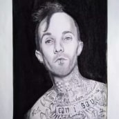 Retrato de Travis Barker. Portrait Drawing, Realistic Drawing, and Artistic Drawing project by Lucien Barrera - 08.17.2022