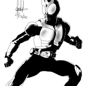 Mi proyecto del curso: Técnicas de entintado para cómic e ilustración/ Kamen Rider Kuuga. Un proyecto de Ilustración, Bellas Artes, Pintura, Cómic e Ilustración con tinta de Alvaro Lobos - 24.08.2022