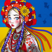 "Ukraine". Ilustração tradicional projeto de Meirav Benedek Goldstein - 28.02.2022