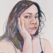 Autoretrato en acuarela.. Fine Arts, Painting, Watercolor Painting, Portrait Illustration, and Portrait Drawing project by Daniela Boa - 09.04.2022