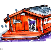  Amazon Floating House. Un proyecto de Bocetado, Dibujo, Ilustración arquitectónica, Sketchbook e Ilustración con tinta de Ely Sena - 06.09.2022