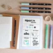 Tombow | How To Create a Monthly Theme. Design, Traditional illustration, Arts, Crafts, Paper Craft, Lettering, Drawing, H, and Lettering project by Louise Chai - 03.19.2022