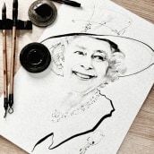 Queen Elizabeth II. Traditional illustration project by zou wei - 09.11.2022