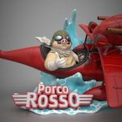 Porco Rosso. 3D, Sculpture, 3D Modeling, 3D Character Design, and 3D Design project by Nicolas PP - 09.13.2022