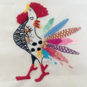 Mi proyecto del curso: Técnicas de bordado: ilustrando con hilo y aguja. Un proyecto de Bordado, Ilustración textil y Diseño textil de Saray Soria Garcia - 05.06.2022