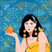 Orange Girl. Traditional illustration project by Cagla Zimmermann - 07.08.2022