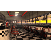Retro American restaurant. 3D Modeling, and 3D Design project by Ivana Florencia Miceli - 09.27.2022