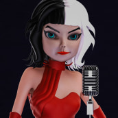 Cruella. 3D, 3D Modeling, 3D Character Design, and 3D Design project by Ivana Florencia Miceli - 09.27.2022