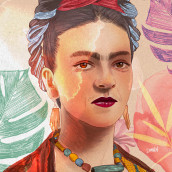 Frida khalo. Un proyecto de Ilustración tradicional, Ilustración vectorial, Ilustración digital, Ilustración de retrato y Dibujo de Retrato de Diego Chaparro - 07.10.2022