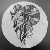 Meu projeto do curso: Introdução ao bordado blackwork. Bordado, Ilustração têxtil, e Design têxtil projeto de Cláudia Veronezi - 10.10.2022