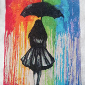 Rainbow rain . Arts, Crafts, Fine Arts, and Embroider project by Davinia Martínez Alcocer - 10.12.2022