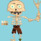 Skelly - O esqueleto do pé torto . Un proyecto de Ilustración tradicional, Diseño de personajes, Diseño gráfico e Ilustración digital de Vinicius Campacci - 09.10.2022