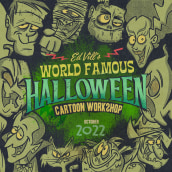 The World Famous Halloween Cartoon Workshop! Este martes. Illustration, Art Direction, and Character Design project by Ed Vill - 10.15.2022