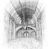 The Natural History Museum, London. Un proyecto de Arquitectura, Bellas Artes, Dibujo artístico e Ilustración con tinta de Luke Adam Hawker - 23.10.2022