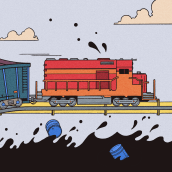 HuffPost - "“A Railroad Megamerger Could Be A Boon To Canada’s Dirty Oil Industry”. Traditional illustration project by Kyle Ellingson - 10.29.2022
