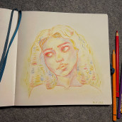 Mein Abschlussprojekt für den Kurs: Lebendiges Porträtzeichnen mit Buntstiften Ein Projekt aus dem Bereich Zeichnung, Porträtzeichnung, Sketchbook und Zeichnen mit Buntstiften von Anna-Maria - 14.11.2022