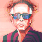 Retrato vectorial de Tim Burton.. Een project van Traditionele illustratie y Redactionele illustratie van Sergio Picazo Ferro - 14.11.2022