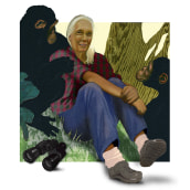 Dr. Jane Goodall. Ilustração tradicional projeto de Dominic Bodden - 01.12.2022