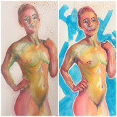 My project for course: The Human Figure in Watercolor. Un proyecto de Ilustración, Bellas Artes, Pintura, Pintura a la acuarela, Dibujo realista y Dibujo anatómico de Louise Young - 29.11.2022