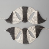 Shogun black and white organic wire crochet jewelry set Ein Projekt aus dem Bereich H, werk, Schmuckdesign, Crochet und Textildesign von Yoola (Yael) Falk - 12.01.2023