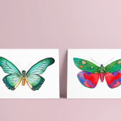 Mariposas 2023. Traditional illustration, and Watercolor Painting project by eluguina - 01.06.2023