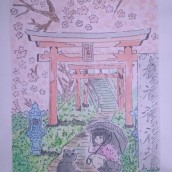 Mi proyecto del curso: Ilustración en acuarela con influencia japonesa. Un proyecto de Ilustración, Dibujo y Pintura a la acuarela de ramirezgonzalezximenavirginia - 22.01.2023