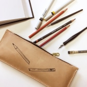 Hand-sewn leather zip pouch. Accessor, and Design project by Beth Dow - 02.02.2023