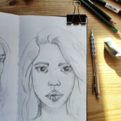 Mi proyecto del curso: Sketchbook de retrato: explora el rostro humano. Sketching, Drawing, Portrait Drawing, Artistic Drawing, and Sketchbook project by ceciliamaeso - 02.04.2023