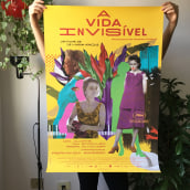 Cartaz da A Vida Invisível . Design, Ilustração tradicional, Cinema, Vídeo e TV, Artes plásticas, e Colagem projeto de Manuela Eichner - 07.02.2023