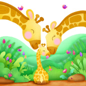 Giraffes Love. Illustration project by Nina Willebois - 12.25.2019