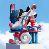 Asics: Gel Quantum. Advertising, 3D, and 3D Animation project by JVG - 03.07.2023