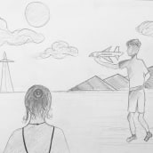 D.A: exámen dibujo avión.. Pencil Drawing project by Carla Villamana - 03.09.2023