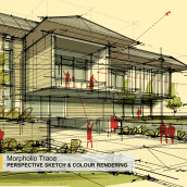 Morpholio Trace App | Perspective Sketch & Colour Rendering. Design, e Arquitetura projeto de AMIN ZAKARIA - 14.03.2023