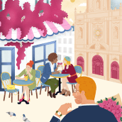 Paris I The Rendez Vous - Am I to late ? 💕🤯. Traditional illustration, Sketching, Digital Illustration, Digital Painting, and Sketchbook project by Laura Gerhard - 03.20.2023