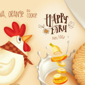 Happy Farm. Traditional illustration, Br, ing, Identit, Graphic Design, Packaging, Product Design, Vector Illustration, Logo Design, Children's Illustration, and Digital Design project by Marina Madrigal - 03.23.2023