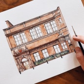 Venue Illustrations. Un proyecto de Ilustración tradicional y Arquitectura de Ella Sienna - 27.03.2023