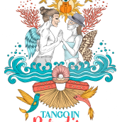 Tango in Paradise. Un projet de Illustration traditionnelle, Dessin au cra, on, Dessin, Dessin artistique, Illustration textile , et Design textile de Carolina Zambrano - 27.03.2023