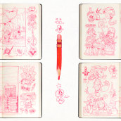 Rojo Sketchbook Ein Projekt aus dem Bereich Traditionelle Illustration, Animation und Comic von Lobón Leal - 28.03.2023