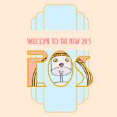Welcome To The new 20's - Vintage Robots. Ilustração tradicional, Animação, Direção de arte, Criatividade, Ilustração digital e Ilustração animada projeto de Natalia Gomez - 15.03.2020