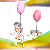 Un bebé en la familia. Traditional illustration, and Children's Illustration project by Beatriz Hernández Moreno - 04.11.2023