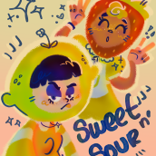Sweet n' Sour. Traditional illustration, and Digital Illustration project by Ana Garza - 04.21.2023