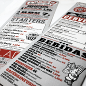 Carta para restaurante de comida americana. Un progetto di Design, Br, ing, Br e identit di Luciano Martínez - 01.05.2019
