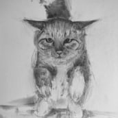 Gato . Un proyecto de Bellas Artes, Dibujo, Dibujo de Retrato e Ilustración naturalista				 de aracknitta - 25.04.2023