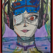 Coleção de Personagens Cyberpunk. Un proyecto de Ilustración tradicional, Ilustración digital y Pintura a la acuarela de Gabriel Oliveira - 29.04.2023