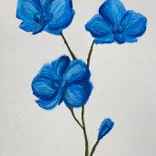 Orquídeas Azules. Traditional illustration project by Ainhoa González García - 05.08.2023